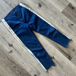 Mother - Silver Metallic Stripe Pants